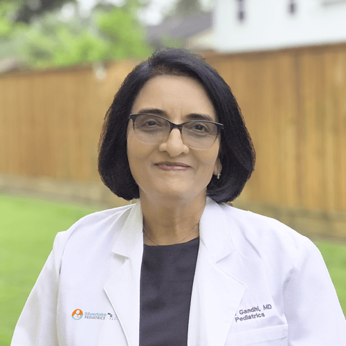 Dr. Nita Gandhi, pediatrician at Silver Lake Pediatrics in Pearland, Texas, providing expert children’s healthcare and preventive care